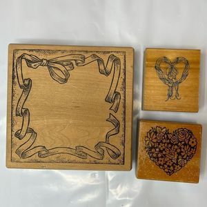 Lot of 3 rubber stamps